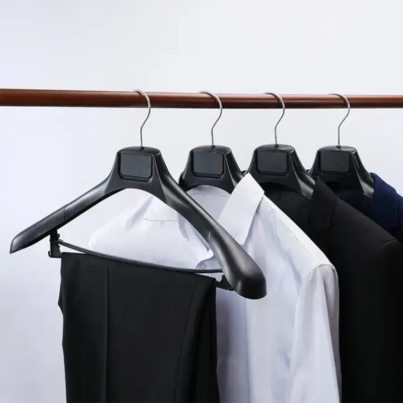 mens suit hanger OD-H051 wide shoulder 44.5cm plastic with pants bar