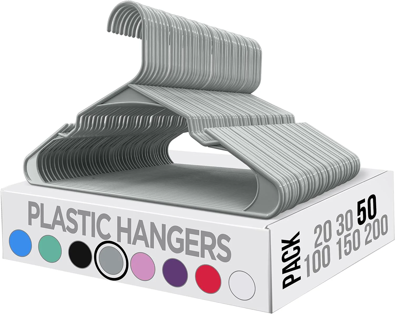 grijze duurzame buisvormige plastic hanger voor jassen