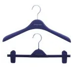 Rubber Coated Suit Hangers - Black Matte 39cm Wide Shoulder
