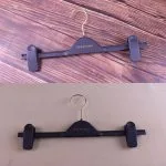 Rubber Coated Suit Hangers - Black Matte 39cm Wide Shoulder - Imagen 8