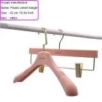 H653 flocked clothes hanger flat hook-01 - Imagem 10
