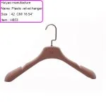 H653 flocked clothes hanger flat hook-01 - Imagem 11