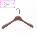 H653 flocked clothes hanger flat hook-01 - Imagem 14