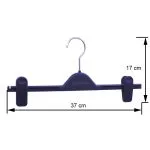 Rubber Coated Suit Hangers - Black Matte 39cm Wide Shoulder - Imagen 3
