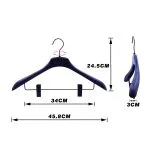 Custom Large Plastic Coat Hangers with Anti-Slip Shoulders (Bulk) – Image 2