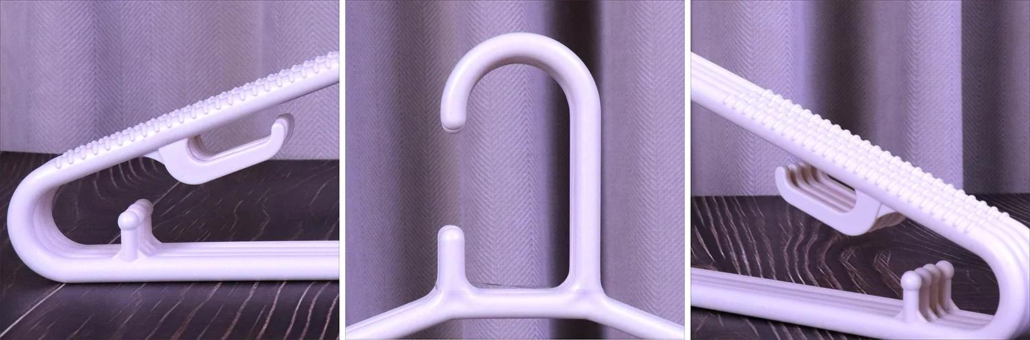 accessory hooks and neck groove details on tubular hanger