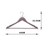 Coat hanger wooden hotel hanger with cross bars and clips - Imagen 2