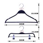 ⁦Custom Plastic Pants Hangers with Movable Clips (Retail Bulk)⁩ - الصورة ⁦3⁩