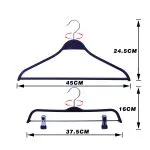 ⁦Custom Plastic Pants Hangers with Movable Clips (Retail Bulk)⁩ - الصورة ⁦4⁩