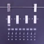 Clip per appendiabiti con occhiello in plastica morbida, supporto in metallo, clip a barra trasversale per appendiabiti