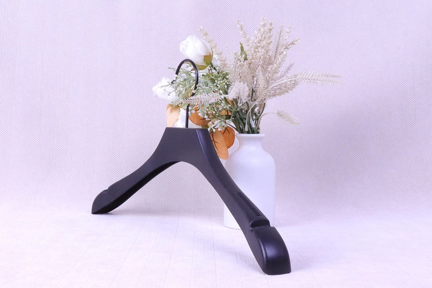 faux wood branded plastic hangers wholesale bulk