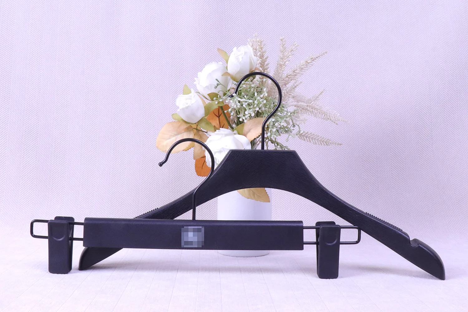 bespoke logo faux wood hangers for boutiques