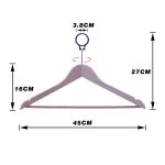 Clothes hanger wooden adult hotel hanger with anti-theft ring - Image 2