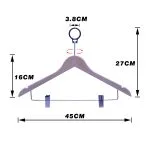 Clothes hanger wooden adult hotel hanger with anti-theft ring - Image 3