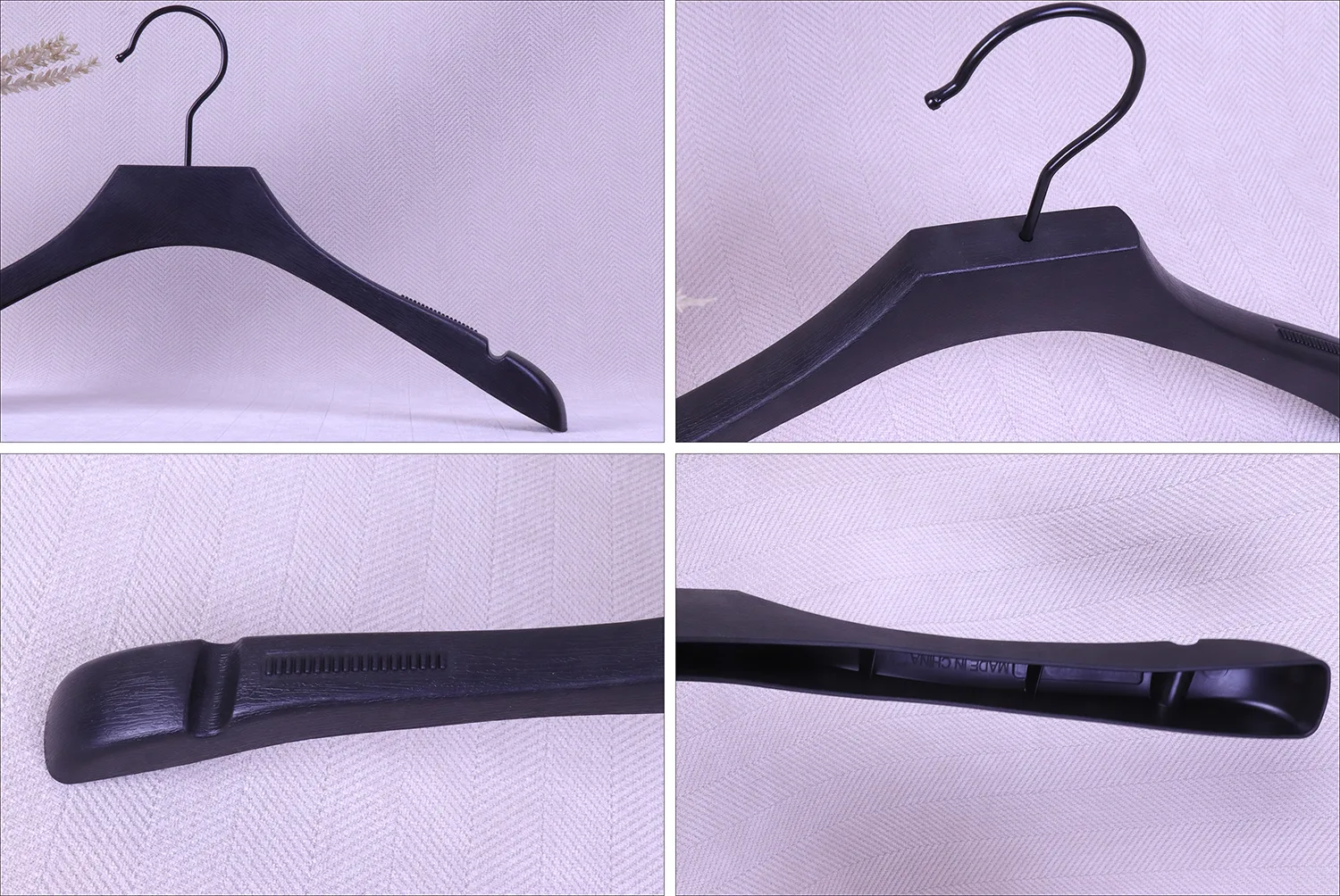 anti slip strips and shoulder grooves display detail