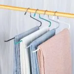 ⁦Heavy Duty Colorful Nonslip Pvc Coated Metal Pants Hangers Space Saving Blanket Hangers⁩ - الصورة ⁦7⁩