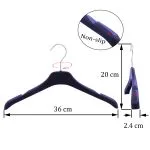 Custom 36cm Non-Slip Plastic Women's Suit Hangers with Clips (Bulk) – Bild 2