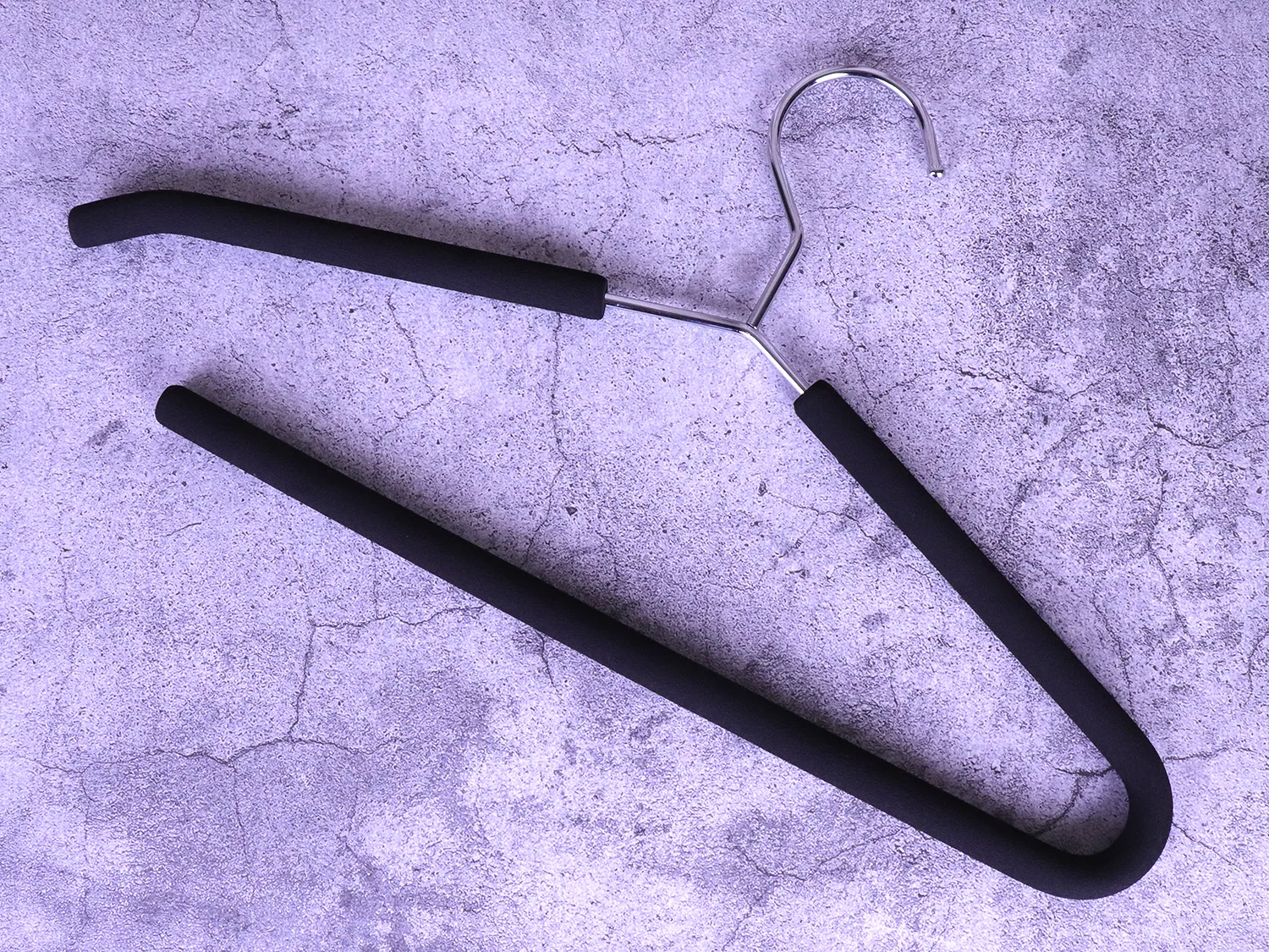 Non-slip foam hangers shoulder wrapping detail