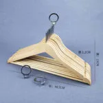 Anti Theft Hook Wooden Hangers With Security Loop Ring – Image 2