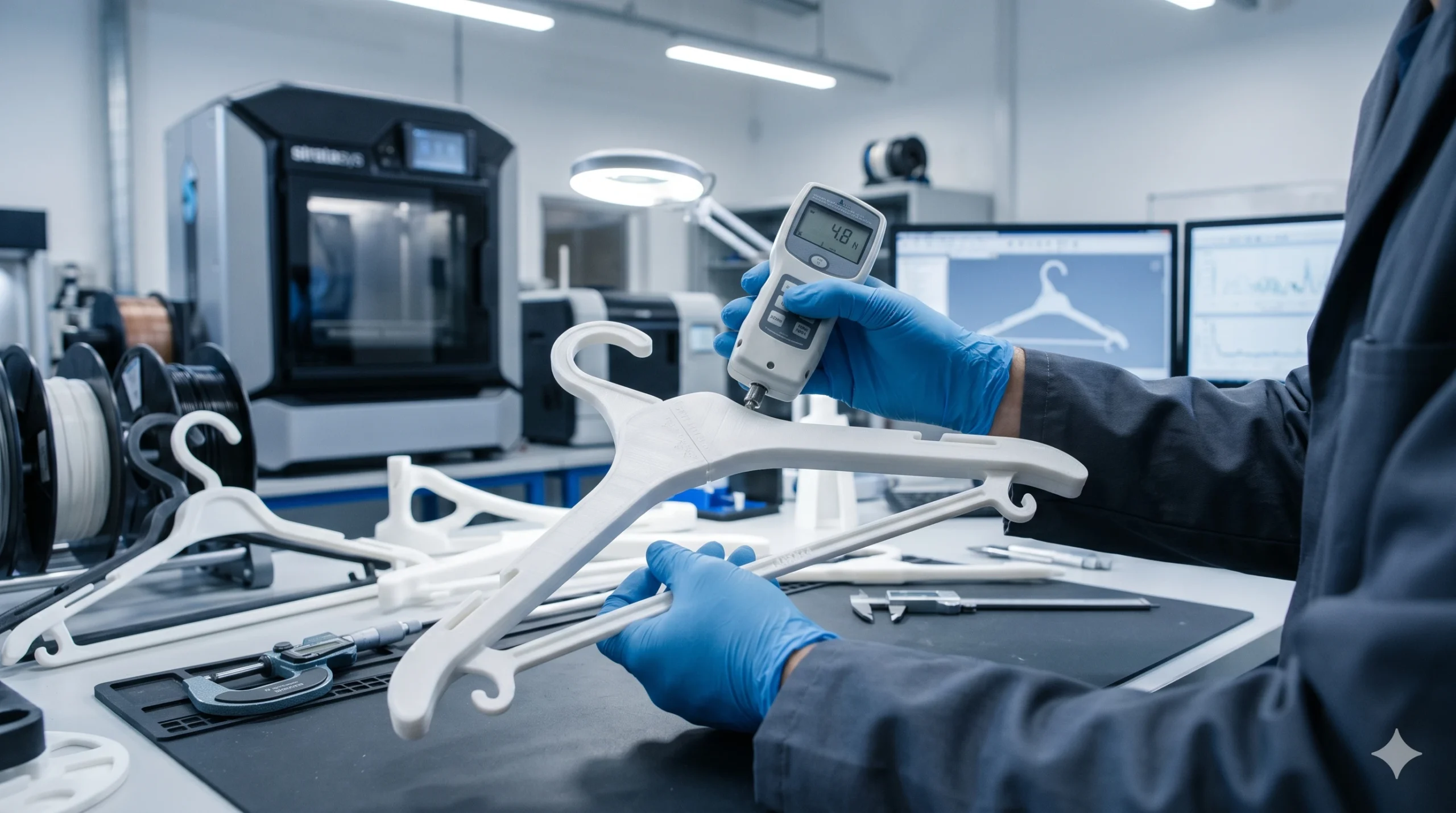 alt="Rapid 3D prototyping and structural testing for custom ODM hanger design