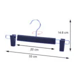 Custom Black Plastic Pants Hangers with Soft Anti-Slip Clips (Bulk) - Imagem 2