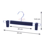 Custom Black Plastic Pants Hangers with Soft Anti-Slip Clips (Bulk) - Image 2
