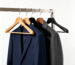 best hangers for suits - wood velvet and plastic wide shoulder hangers displaying suits and coats