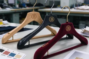 custom clothes hangers OEM ODM - factory samples with branded logos in multiple colors