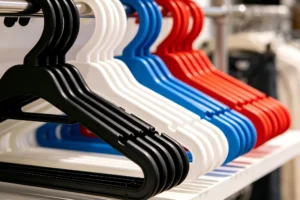 plastic clothes hangers wholesale - stack of colored plastic hangers for retail and hotel use
